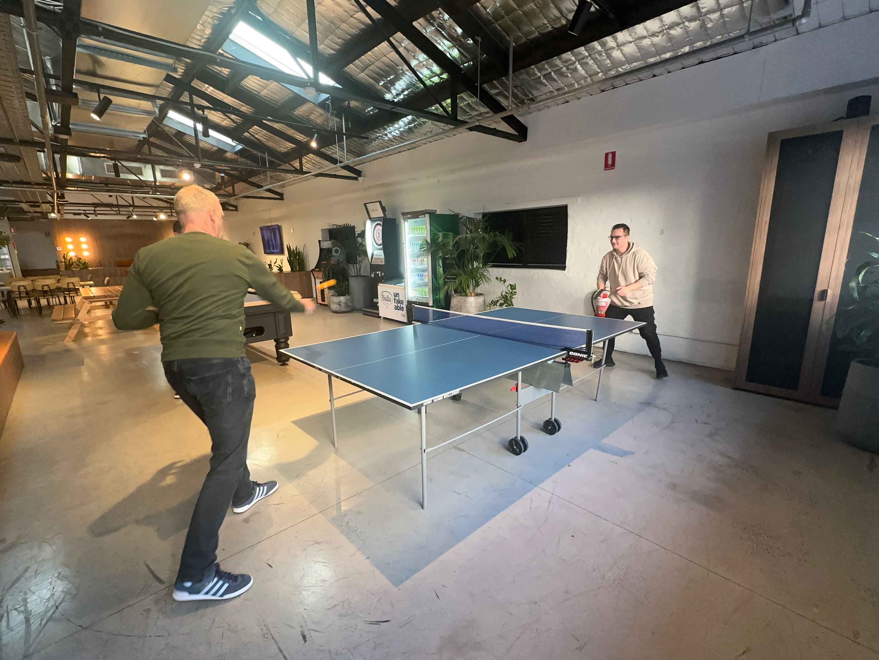 Darren dominating in a Table Tennis Match